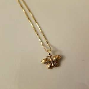 14k gold Butterfly with diamond accent